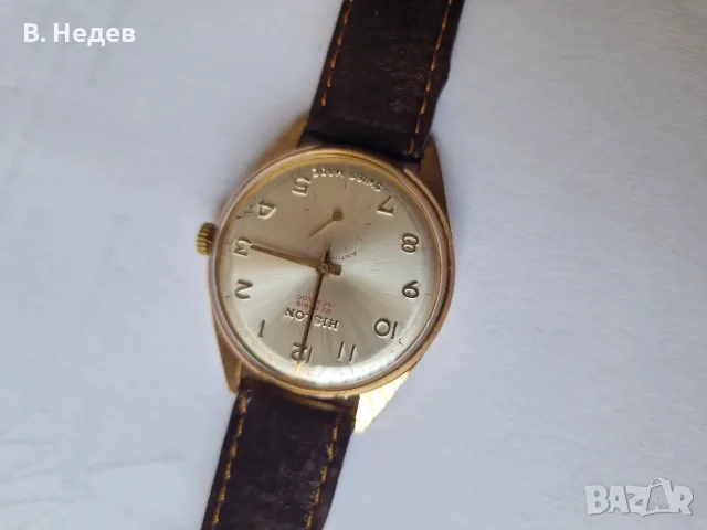 HISLON 2000, cal Felsa 4010, case 36mm, Au 10, "SWISS MADE" - златни обемни букви! ТОП!, снимка 3 - Мъжки - 55230239