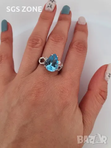 Стилен Комплект с Естествени Топази 💎, снимка 4 - Бижутерийни комплекти - 49893846