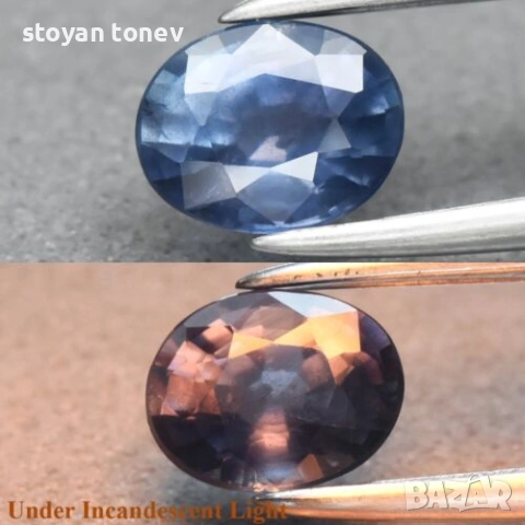Рядък естествен сапфир с промяна на цвета – истинско бижу за колекционери и ценители!