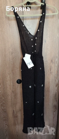 ZARA нова с етикет рокля от алпака с камъни, снимка 7 - Рокли - 53724624