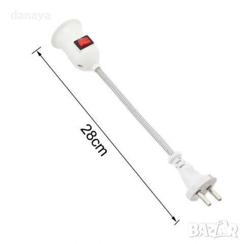 4672 Фасунга Е27 с щепсел и копче, 28 см, снимка 2 - Други - 53518123