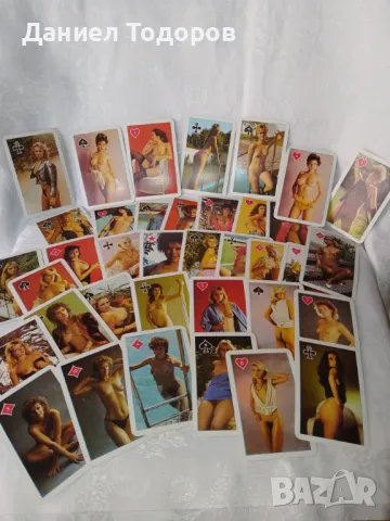 Стари Еротични карти за игра - 55 бр.   с кутийка., снимка 7 - Колекции - 47369344