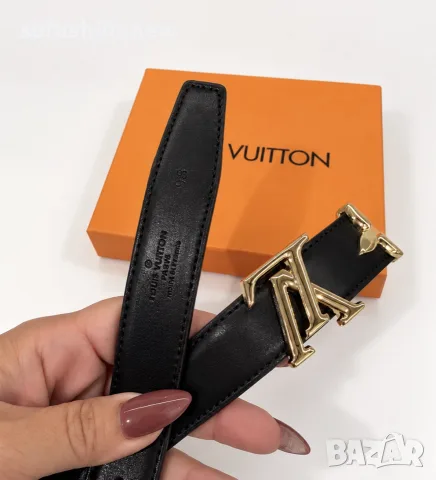 Louis Vuitton двулицев колан естествена кожа в кутия, снимка 3 - Колани - 56303387