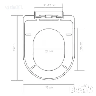 vidaXL Тоалетна седалка, плавно затваряне, бърз монтаж/демонтаж, черна (SKU:145022), снимка 4 - Други стоки за дома - 49351845