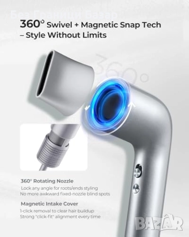 Нов Йонен сешоар 110000 RPM високоскоростен мотор 1500W 4 режима 2 скорости, снимка 5 - Сешоари - 52496156