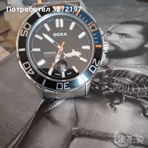 DOXA SHARK кварцов часовниk,водоусточив,дата,въртящ се безел, снимка 9 - Мъжки - 41745645