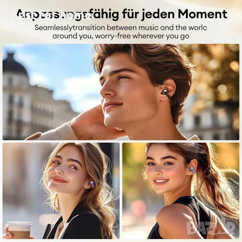 Слушалки с щипка за бижута, отворени, безжични Bluetooth 5.4 с интелигентен сензорен екран, 4.1 g, снимка 7 - Безжични слушалки - 55938266