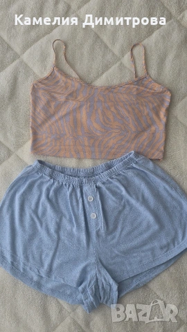 Тренди сет – къс топ + широки къси гащички
