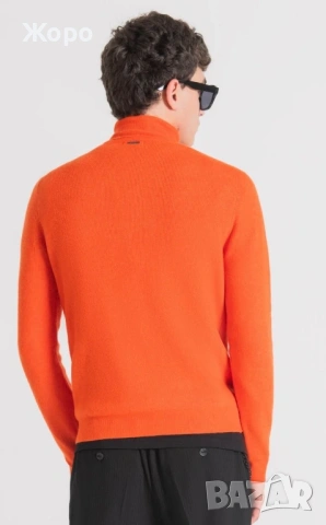 Оригинален Antony Morato оранжев поло пуловер размер M – нов с етикети, снимка 4 - Пуловери - 53542614
