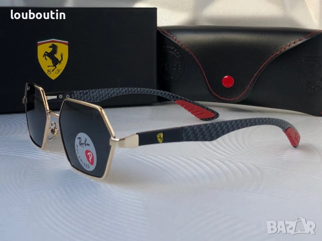Ray Ban Ferrari мъжки слънчеви очила осмоъгълни с поляризация, снимка 12 - Слънчеви и диоптрични очила - 52916045