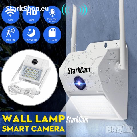 2в1 ТОП КАМЕРА с LED лампа прожектор за видеонаблюдение подарък карта microsd 64gb камери, снимка 2 - IP камери - 41820499