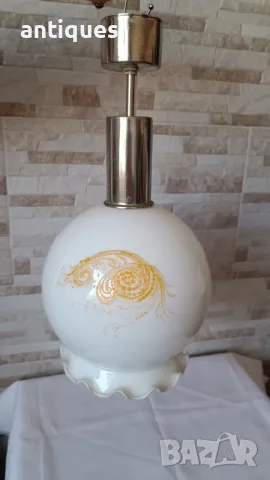 Стар полилей - стъкло и метал - 1970г., снимка 5 - Антикварни и старинни предмети - 49099698