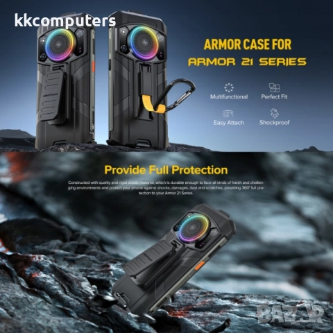 Ulefone Armor 21 Back Clip PC+TPU Удароустойчив Калъф и Протектор, снимка 4 - Калъфи, кейсове - 52848818