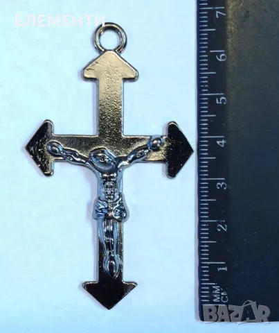Метален Елемент / Медальон - КРЪСТ, снимка 2 - Колиета, медальони, синджири - 47706411