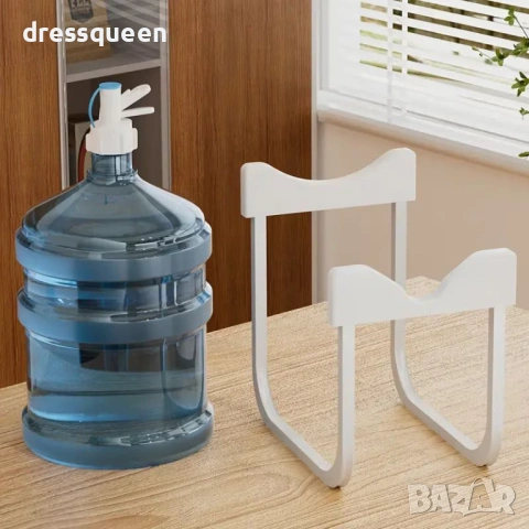 4685 Компактна настолна поставка за 19л галон – Метална конструкция в бяло, снимка 7 - Други стоки за дома - 53824429