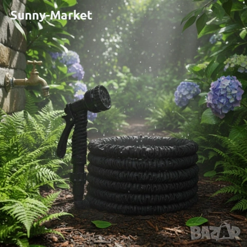 Градински маркуч 30 метра комплект с пистолет 7 Функции, снимка 4 - Напояване - 53557186