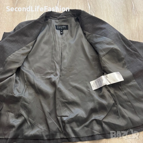 Дамско сако Escada Sport с 2 копчета, размер 34 XS сиво вълна полиестер, снимка 7 - Сака - 53412748