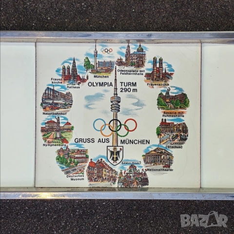 Сувенирно пано Олимпиадата в Мюнхен 1972 г. , снимка 5 - Фен артикули - 53123502