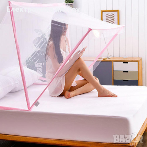 Комарник за легло предпазващ от комари, буболечки, паяци и др., снимка 2 - Спални и легла - 44699272