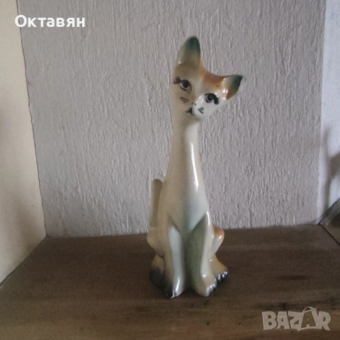 Порцеланова фигура,фигурка котка, снимка 2 - Статуетки - 53266121