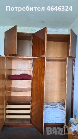 Трикрилен гардероб с надстройка, снимка 2 - Гардероби - 52495336