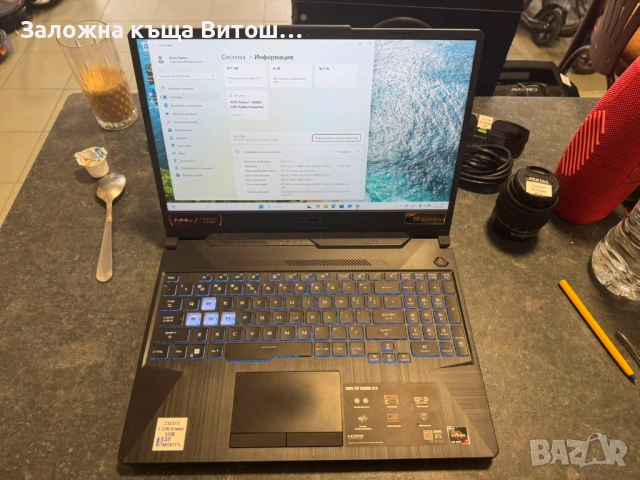 Лаптоп Asus Tuf Gaming A15, снимка 4 - Лаптопи за игри - 53594964