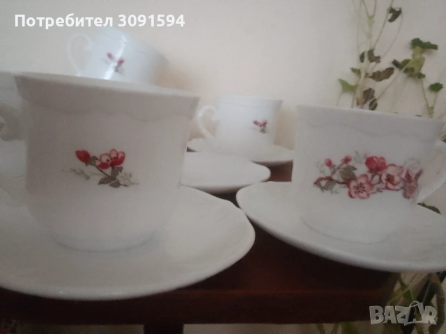Сервиз 6 чаша и чинийки Arcopal Francee , снимка 7 - Сервизи - 53831075