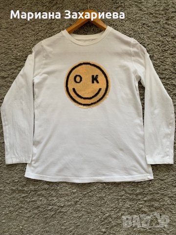 Весела памучна блуза, снимка 2 - Блузи с дълъг ръкав и пуловери - 35818598