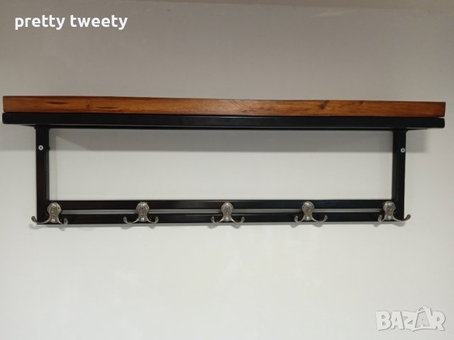 Модерна закачалка от метал и дърво 