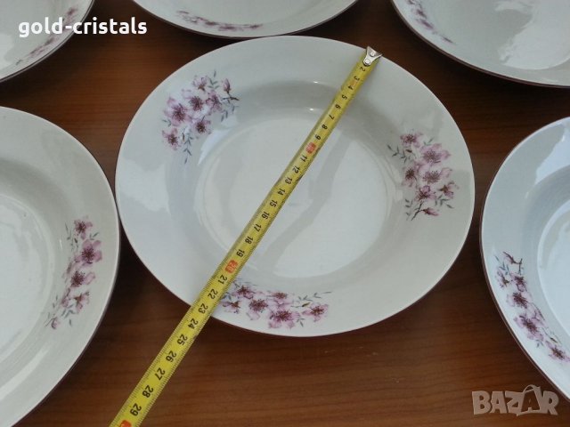 Стар български порцелан чинии дълбоки, снимка 2 - Антикварни и старинни предмети - 34338506
