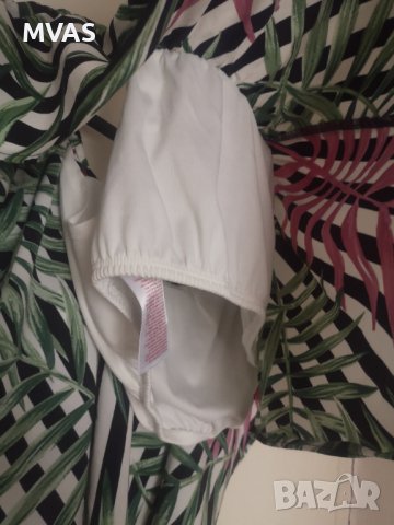 Нов летен плажен топ 36 размер на райе с цветя, снимка 3 - Корсети, бюстиета, топове - 41553513