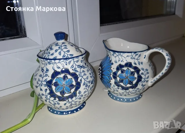 Керамичен комплект-захарничка и каничка, снимка 2 - Сервизи - 55884834