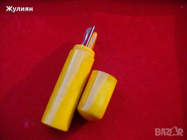  СТАР ДАМСКИ КОМПЛЕКТ НЕСЕСЕР ЗА НОКТИ КЕХЛИБАР БАКЕЛИТ, снимка 5 - Антикварни и старинни предмети - 39136792