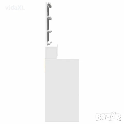 vidaXL Тоалетка с LED, бяла, 80x41x144,5 см, снимка 6 - Тоалетки - 56148137