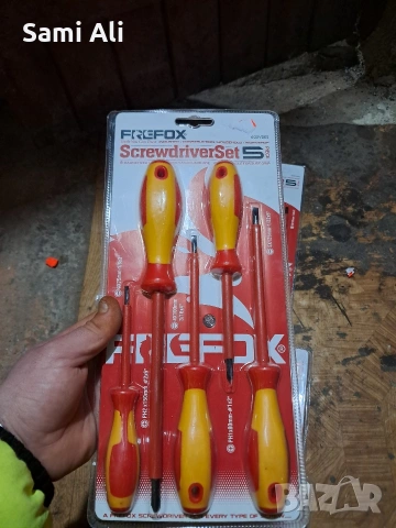 Комплект изолирани отвертки FREEFOX 5 части - VDE 1000V (Чисто нов)