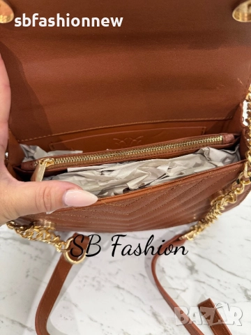 Pinko кафява чанта, снимка 5 - Чанти - 52656667