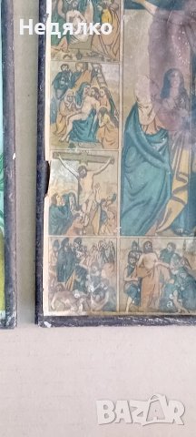 2бр стари литографии,Спасителя и Божията майка, снимка 12 - Антикварни и старинни предмети - 42686807