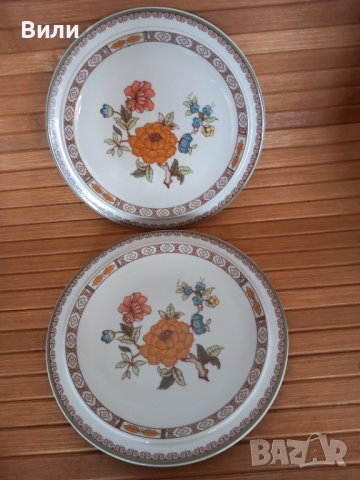 2 броя красиви порцеланови чинии с диаметър 19 см., снимка 1 - Чинии - 40479019