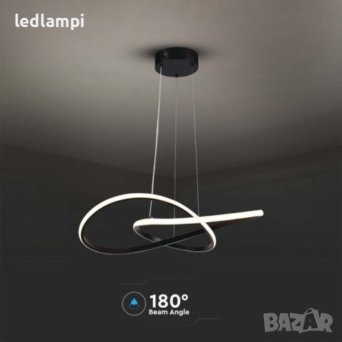 LED Полилей 20W Черен Топло Бяла Светлина, снимка 2 - Полилеи - 41395097