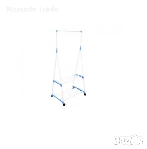 Стойка за дрехи с 2 рафта, Закачалка, Бял, снимка 2 - Закачалки - 48970550