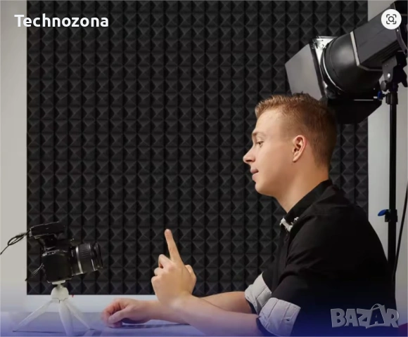 24 бр. пирамидални акустични панели 30×30×5 см Акустична пяна Шумоабсорбираща, снимка 11 - Други - 53406668