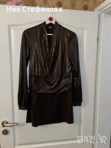 Нова парти коктейлна официална еластична рокля хамелион ефект златист , снимка 5 - Рокли - 40354044