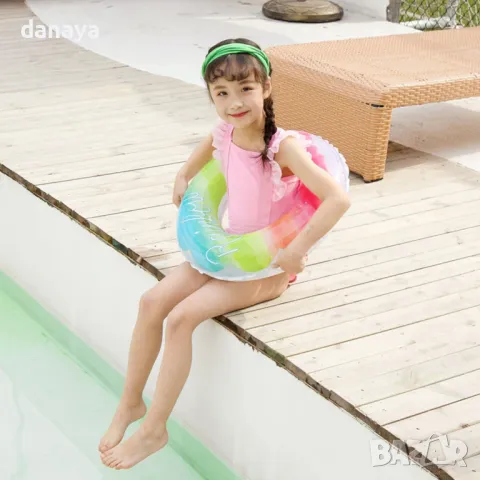 5781 Надуваем пояс Rainbow 60 см – цветен пояс за деца, плаж и басейн, снимка 3 - Водни спортове - 49603613