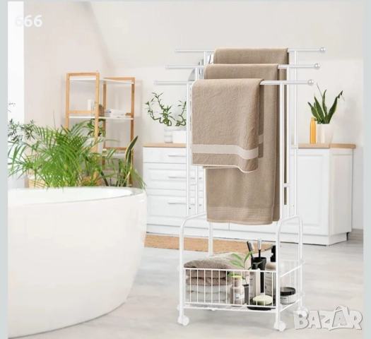 Свободно стояща закачалка за кърпи за баня, перално помещение, басейн, хол (сива)