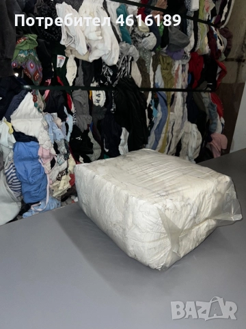 Бели нарязани памучни парцали 10кг разфасовка, снимка 2 - Други стоки за дома - 51973543