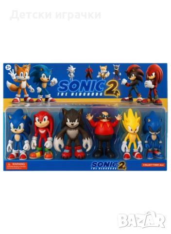 Соник комплект от 6 фигурки 12 см, герои от анимационен филм