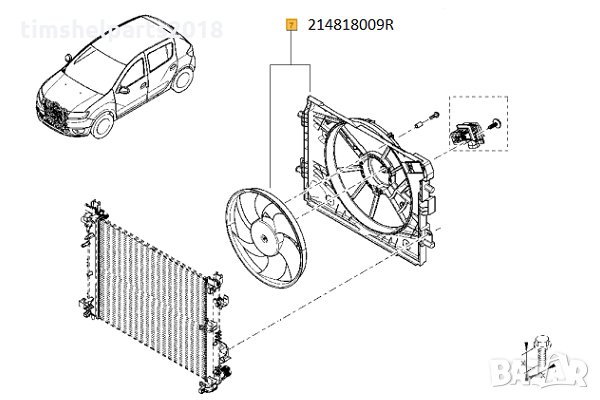 Охладителна перка за Renault Clio 4 Captur 1 Dacia Duster Dokker Sandero 2 Lodgy, снимка 4 - Части - 34839811