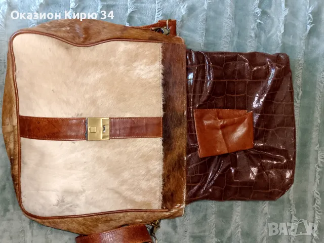 Дамска чанта естествена кожа и естествен косъм , снимка 7 - Чанти - 50299112