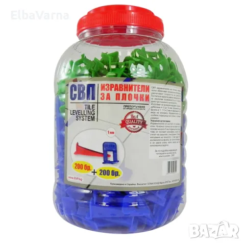 Изравнители за плочки - Комплект – клин 200 бр. + основа 1 мм 200 бр., снимка 1