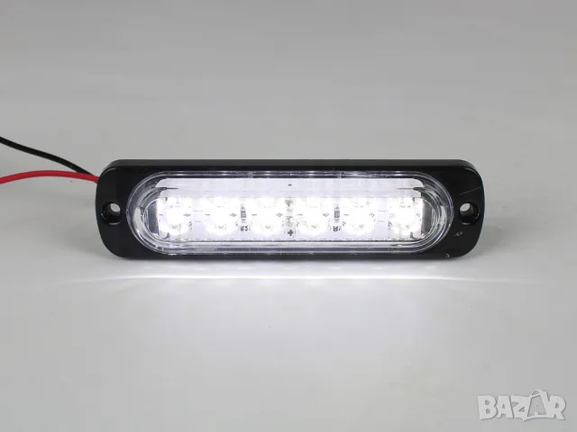 LED габарит с рефлектор 6 LED 12-24V за страничен монтаж с бяла светлина, снимка 2 - Аксесоари и консумативи - 55868928